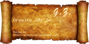 Grosits Zója névjegykártya
